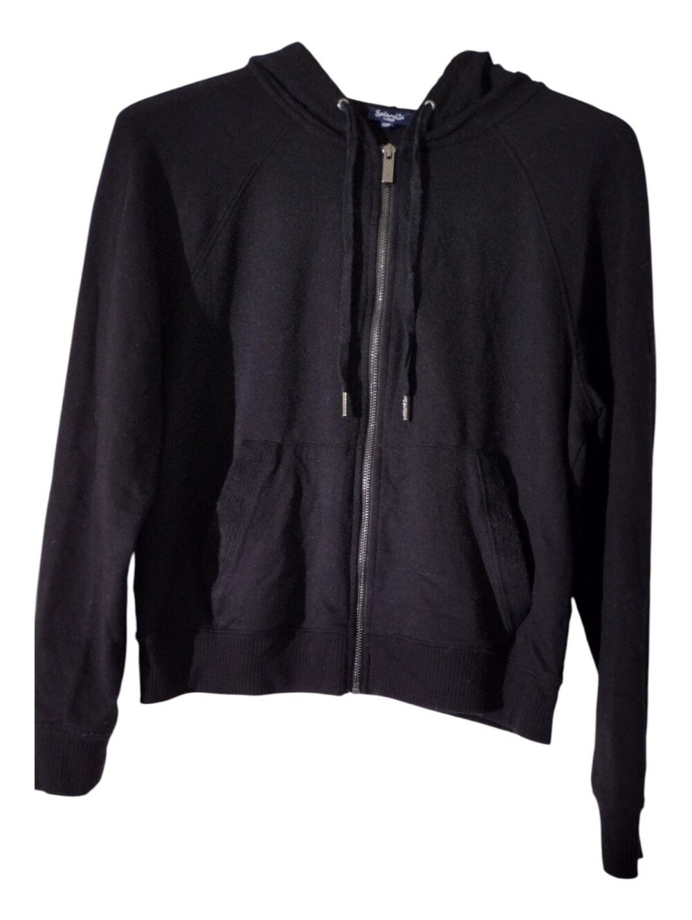 Splendid Black Zip Hoodie with Branded Silver Zip Pull